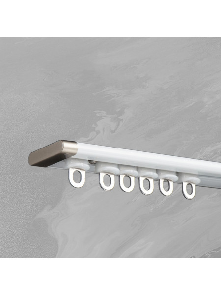 CHRY55 White/Champagne Very Thin Curtain Rails Concealed Ceiling Mounted