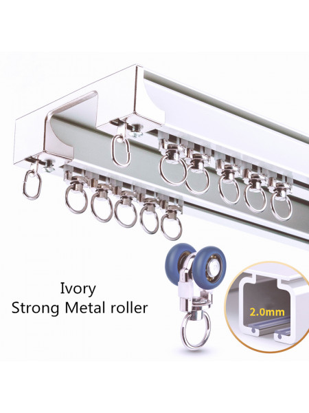 CHR36 Ceiling Mounted  Super Thick Aluminum Alloy Double Curtain Tracks (Color: Ivory)