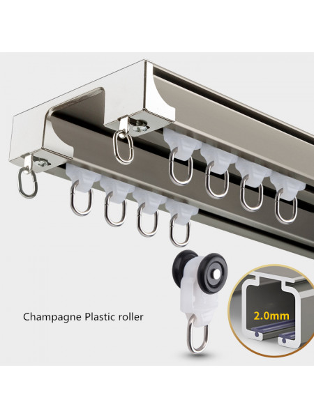 CHR36 Ceiling Mounted  Super Thick Aluminum Alloy Double Curtain Tracks (Color: Champagne)
