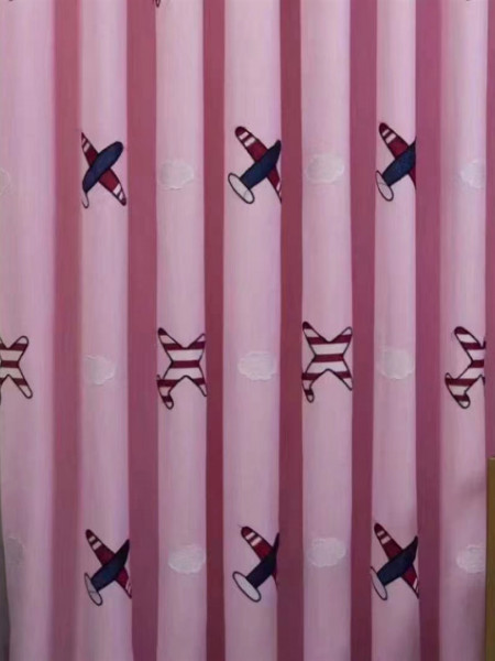 QY24H06BD Fashion Children Printing Cute Plane Patterns Pink and Blue Grommet Ready Made Curtains