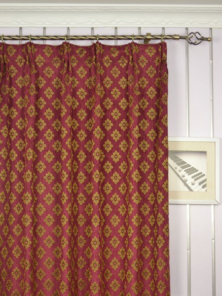 Angel Jacquard Victorian Damask Custom Made Curtains (Heading: Versatile Pleat)