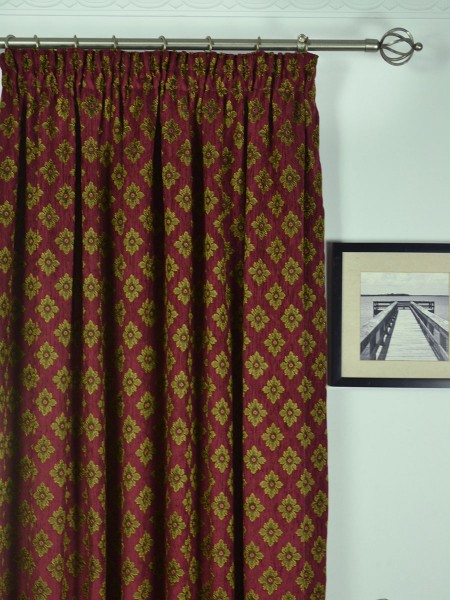 Angel Jacquard Victorian Damask Custom Made Curtains (Heading: Pencil Pleat)