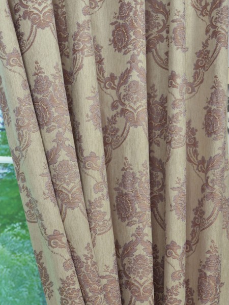 Angel Jacquard Floral Damask Versatile Pleat Chenille Curtain Fabric Details