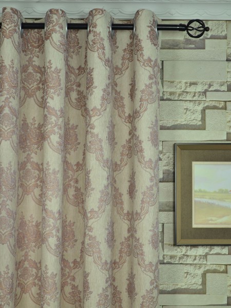 Angel Jacquard Floral Damask Custom Made Curtains (Heading: Grommet)