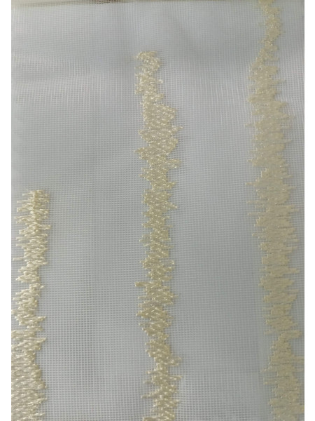 QY7121SIC Elbert Lavenders Embroidered Double Pinch Pleat Ready Made Sheer Curtains(Color: Beige)