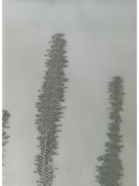 QY7121SIC Elbert Lavenders Embroidered Double Pinch Pleat Ready Made Sheer Curtains(Color: Grey)
