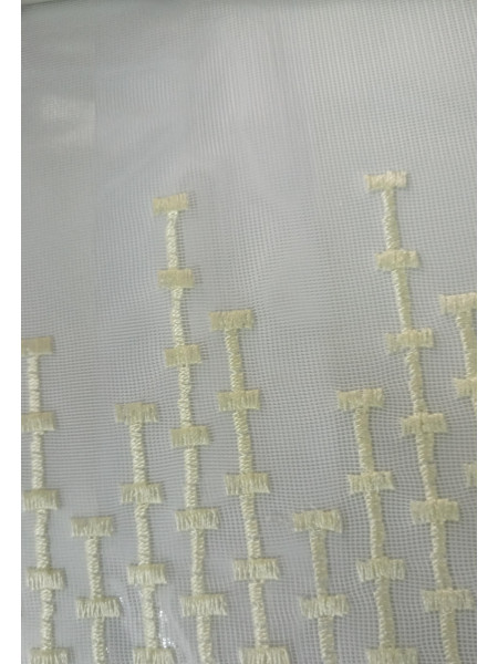 QY7121SJC Elbert Lavenders Embroidered Double Pinch Pleat Ready Made Sheer Curtains(Color: Beige)
