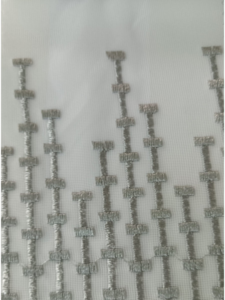 QY7121SJC Elbert Lavenders Embroidered Double Pinch Pleat Ready Made Sheer Curtains(Color: Grey)