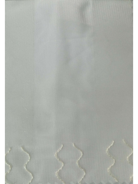 QY7121SPC Elbert Horizontal Stripes Embroidered Double Pinch Pleat Ready Made Sheer Curtains(Color: Beige)