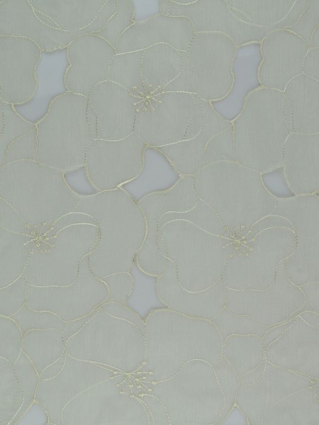 Elbert Hollow Out Embroidered Custom Made Sheer Curtains White Sheer Curtains Beige Color