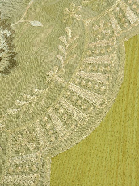 Elbert Flowers Embroidered Custom Made Sheer Curtains White Sheer Curtain Panel Trimming Hem