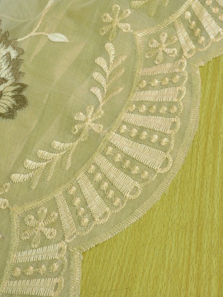 Elbert Flowers Embroidered Custom Made Sheer Curtains White Sheer Curtain Panel Trimming Hem