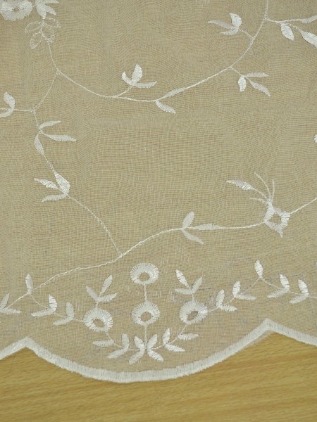 Elbert Branch Leaves Pattern Embroidered Versatile Pleat Sheer Curtains Panels Fabric Details