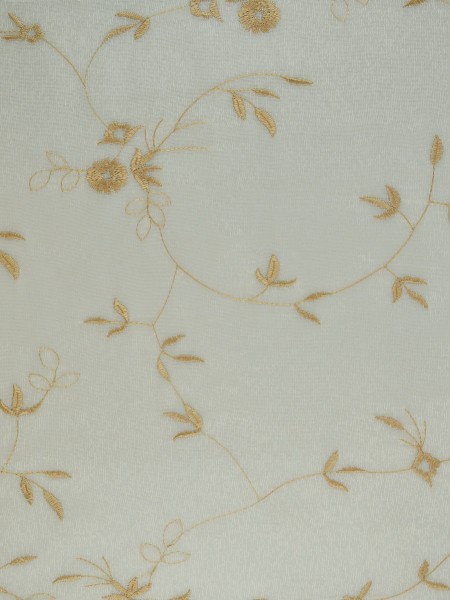 Elbert Branch Leaves Pattern Embroidered Versatile Pleat Sheer Curtains Panels Beige Color