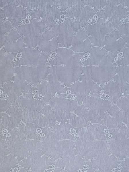 Elbert Damask Pattern Embroidered Back Tab White Sheer Curtains Panels Online White Color