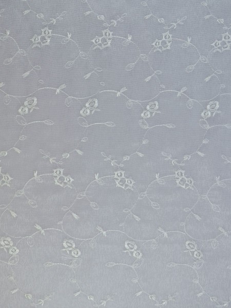 Elbert Damask Pattern Embroidered Back Tab White Sheer Curtains Panels Online Ivory Color