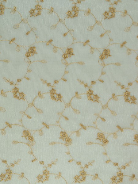 Elbert Damask Pattern Embroidered Versatile Pleat White Sheer Curtain Panels Beige Color