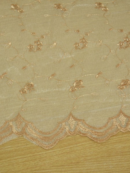 Elbert Damask Pattern Embroidered Rod Pocket White Sheer Curtains Panels Online Fabric Details