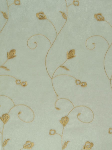 Elbert Floral Pattern Embroidered Rod Pocket White Sheer Curtains Panels Online Beige Color