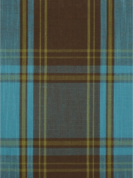 Big Plaid Blackout Double Pinch Pleat Extra Long Curtains 108 - 120 Inch Panels (Color: Capri)