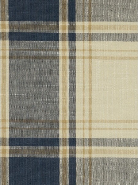 Big Plaid Blackout Double Pinch Pleat Extra Long Curtains 108 - 120 Inch Panels (Color: Bondi blue)