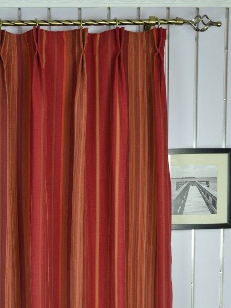 Irregular Striped Double Pinch Pleat Extra Long Curtains 108 - 120 Inch Panels Heading Style