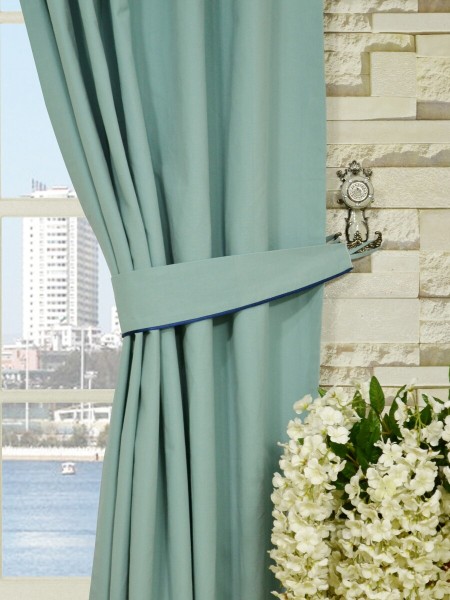 Moonbay Plain Back Tab Cotton Extra Long Curtains 108 Inch - 120 Inch Panels Decorative Tiebacks