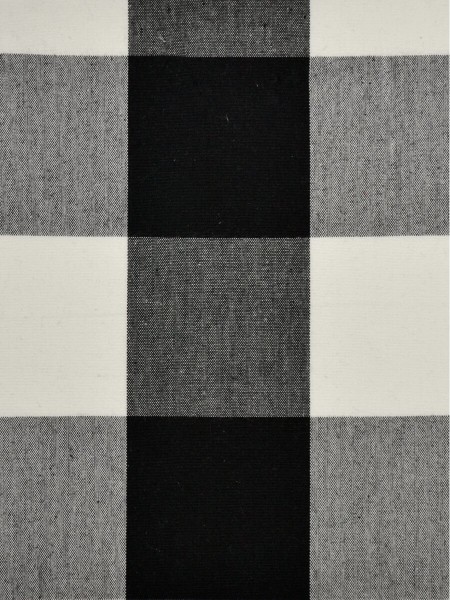 Moonbay Checks Versatile Pleat Cotton Curtains (Color: Black)