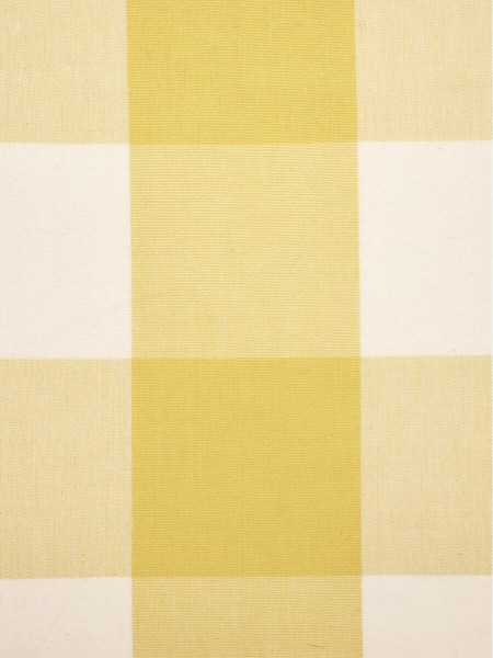 Moonbay Checks Double Pinch Pleat Cotton Curtains (Color: Golden yellow)