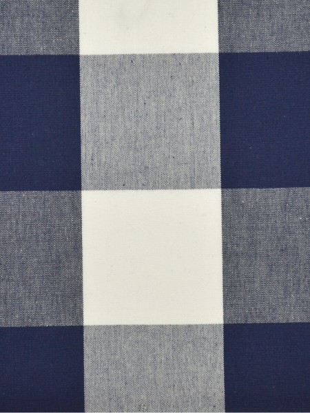 Moonbay Checks Grommet Cotton Extra Long Curtains 108 Inch - 120 Inch Panels (Color: Duke blue)