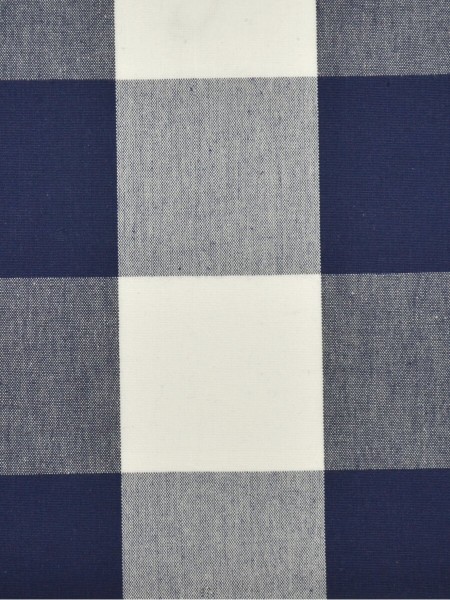 Moonbay Checks Back Tab Cotton Curtains (Color: Duke blue)