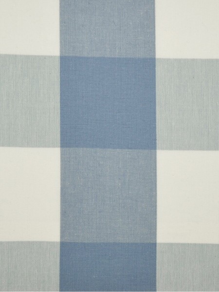 Moonbay Checks Double Pinch Pleat Cotton Curtains (Color: Sky blue)