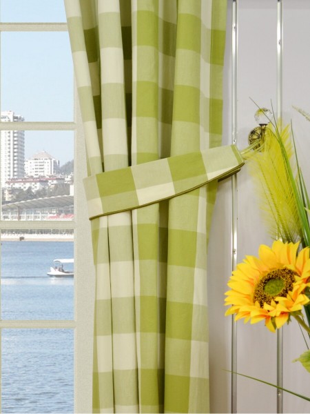 Moonbay Checks Grommet Cotton Extra Long Curtains 108 Inch