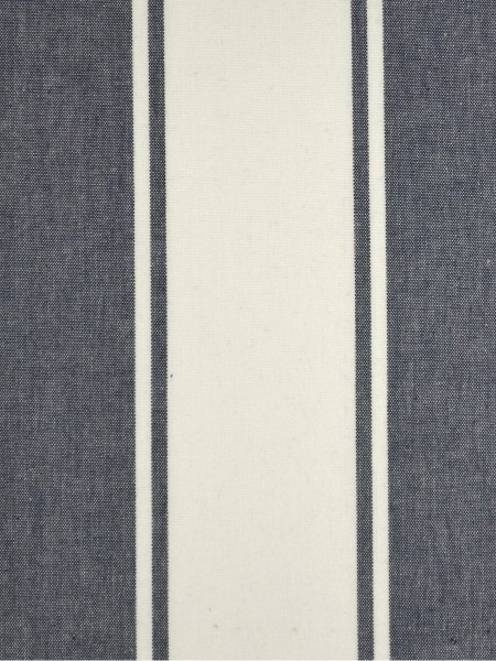 Moonbay Stripe Versatile Pleat Cotton Curtains (Color: Duke blue)