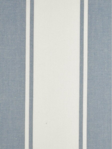 Moonbay Stripe Versatile Pleat Cotton Extra Long Curtains 108 - 120 Inch Panels (Color: Sky blue)