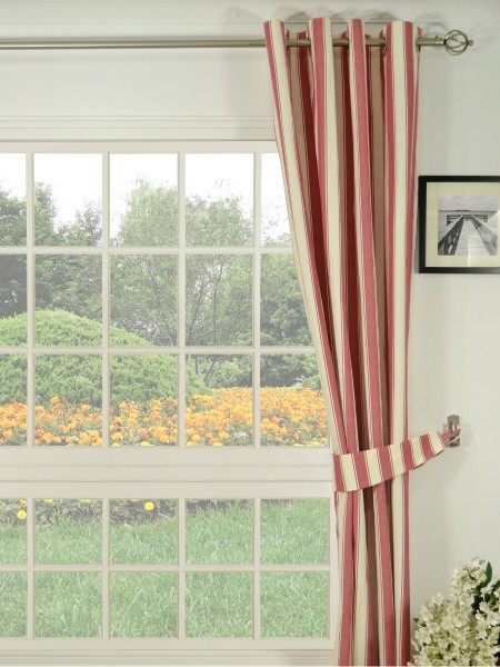 Moonbay Narrow-stripe Grommet Curtains