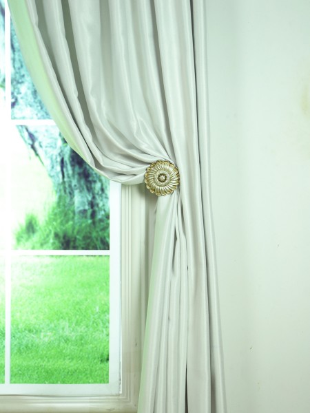 Extra Wide Swan Beige And Yellow Solid Pencil Pleat