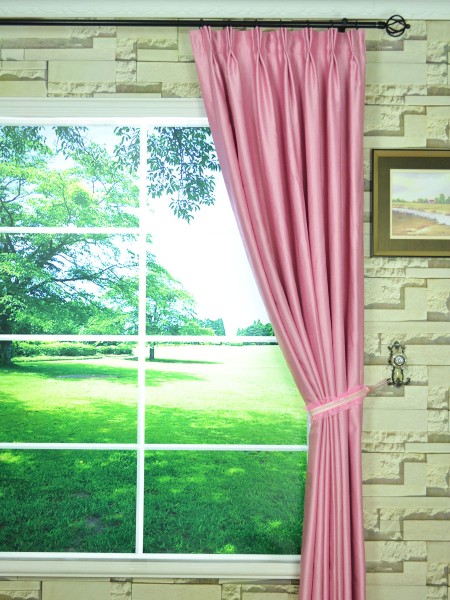 Extra Wide Swan Pink And Red Solid Double Pinch Pleat