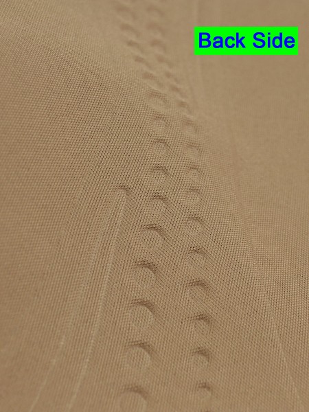 Extra Wide Swan Geometric Waves Versatile Pleat Curtains 100 Inch - 120 Inch Back Side in Beaver