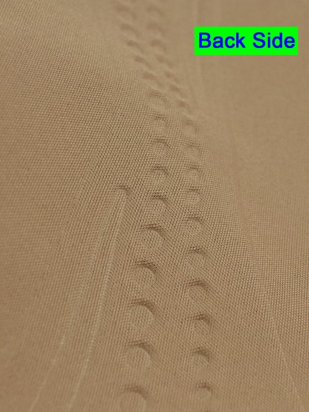 Swan 3D Embossed Geometric Waves Custom Made Curtains Back Side in Beaver