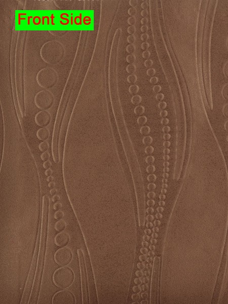 Swan Geometric Embossed Waves Back Tab Ready Made Curtains (Color: Deep Coffee)