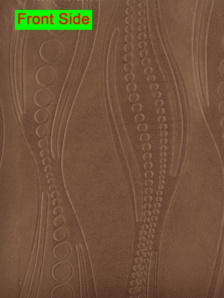 Swan Geometric Embossed Waves Tab Top Ready Made Curtains (Color: Deep Coffee)