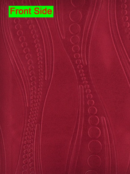 Swan Geometric Embossed Waves Grommet Ready Made Curtains (Color: Barn Red)