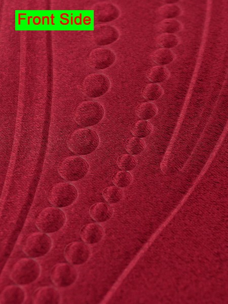 Swan Geometric Embossed Waves Grommet Ready Made Curtains Fabric Detail in Barn Red