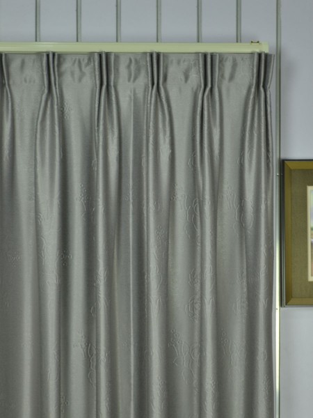 Swan 3D Embossed Medium-scale Floral Custom Made Curtains (Heading: Versatile Pleat)