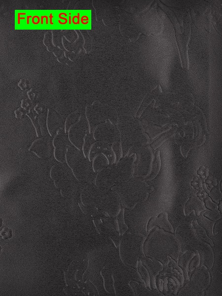 Swan Embossed Medium-scale Floral Tab Top Ready Made Curtains (Color: Jet)