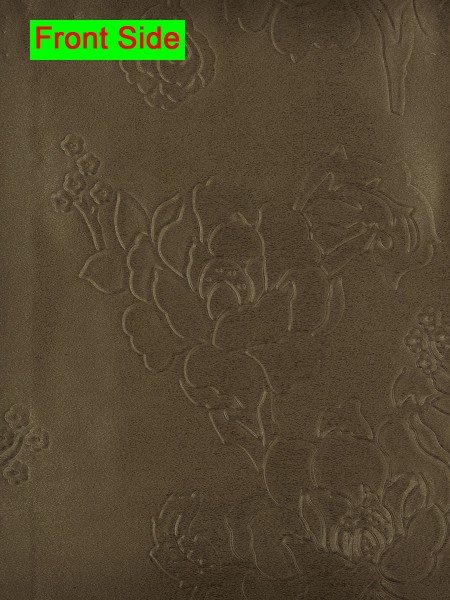 Swan 3D Embossed Medium-scale Floral Custom Made Curtains (Color: Raw Umber)