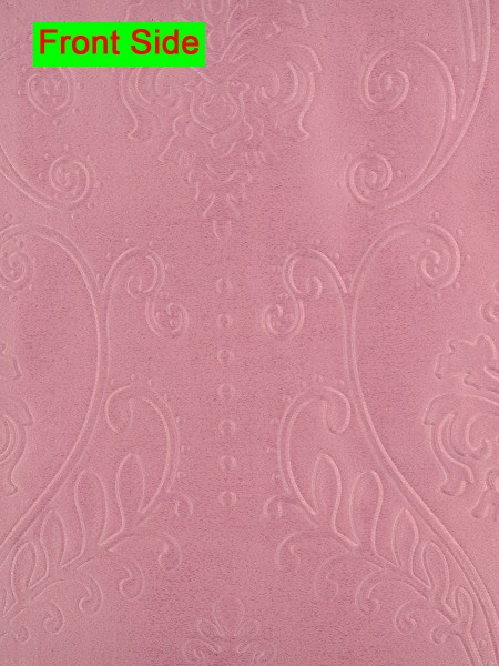 Swan Embossed Floral Damask Back Tab Ready Made Curtains (Color: Baker Miller Pink)