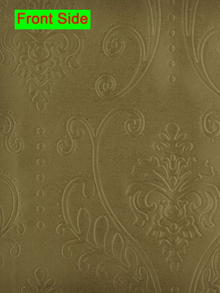 Swan Embossed Floral Damask Back Tab Ready Made Curtains (Color: Bistre Brown)