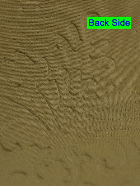 Swan Embossed Floral Damask Grommet Ready Made Curtains Back Side in Bistre Brown